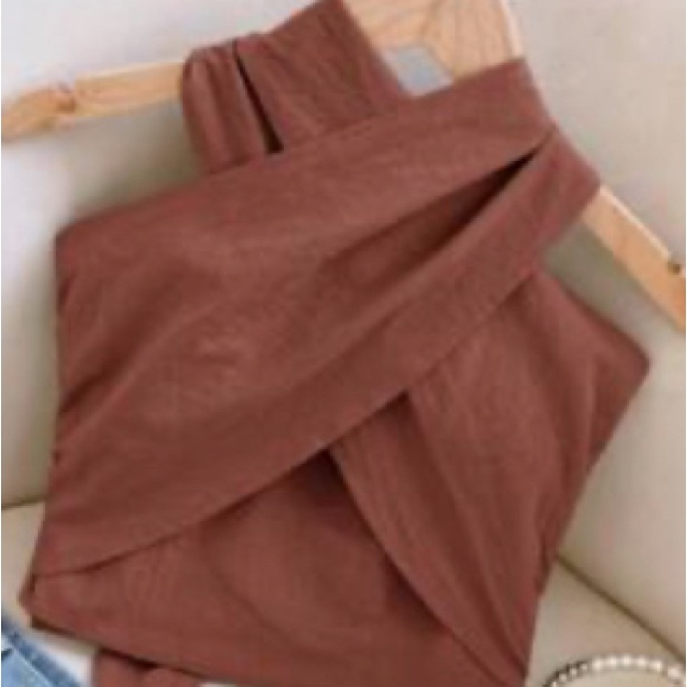 SHEIN Brown Wrap Top